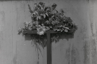 cross with flowers